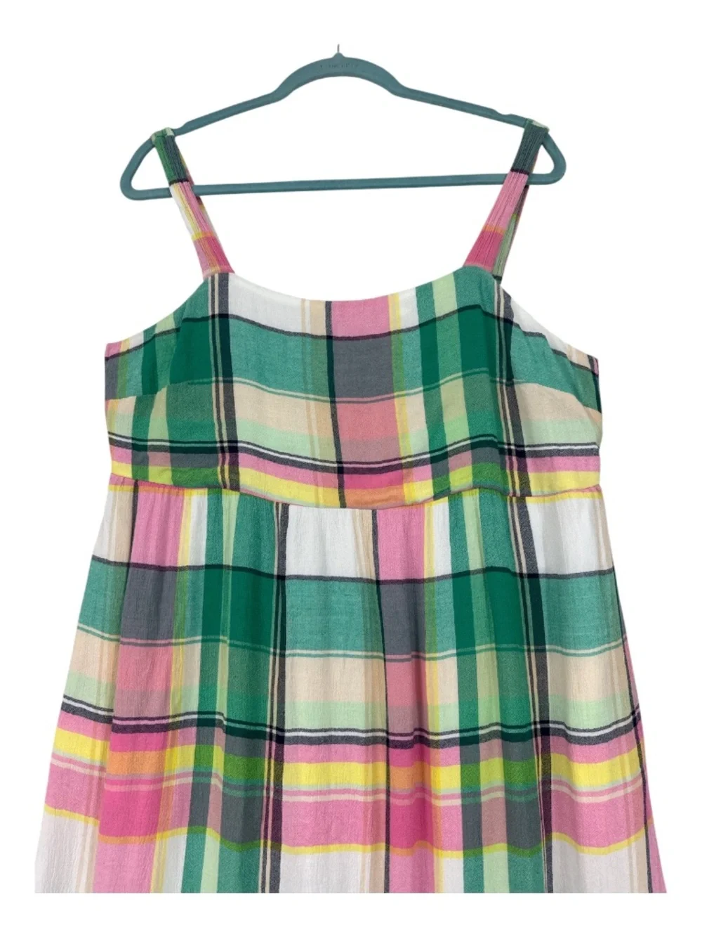 LOFT Plaid Gauze Tiered Maxi Dress Pockets Petites LP - Picture 3 of 11